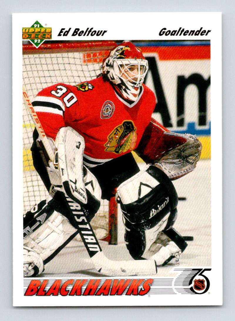 1991-92 Upper Deck #164 Ed Belfour Chicago Blackhawks Image 1