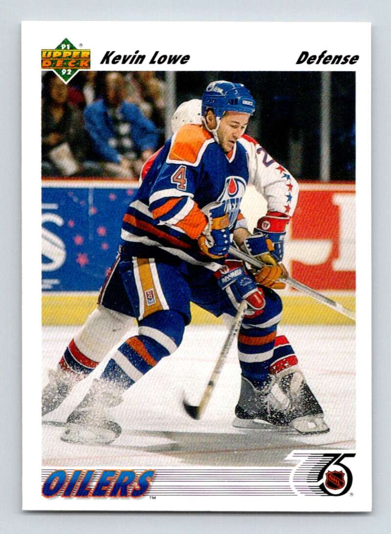 1991-92 Upper Deck #186 Kevin Lowe Edmonton Oilers Image 1