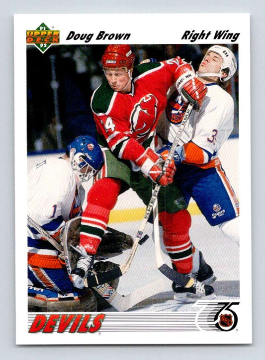 1991-92 Upper Deck #214 Doug Brown  New Jersey Devils  Image 1