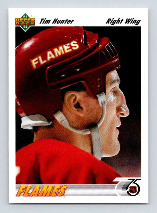 1991-92 Upper Deck #221 Tim Hunter  Calgary Flames  Image 1