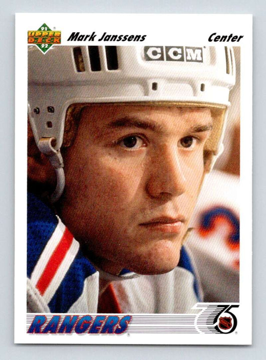 1991-92 Upper Deck #228 Mark Janssens  New York Rangers  Image 1