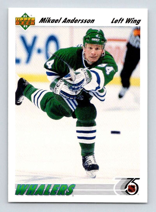 1991-92 Upper Deck #238 Mikael Andersson  Hartford Whalers  Image 1