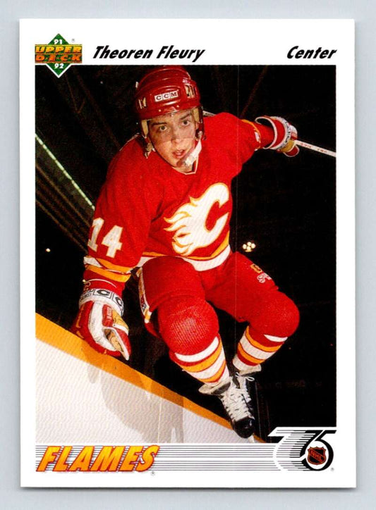 1991-92 Upper Deck #245 Theo Fleury  Calgary Flames  Image 1