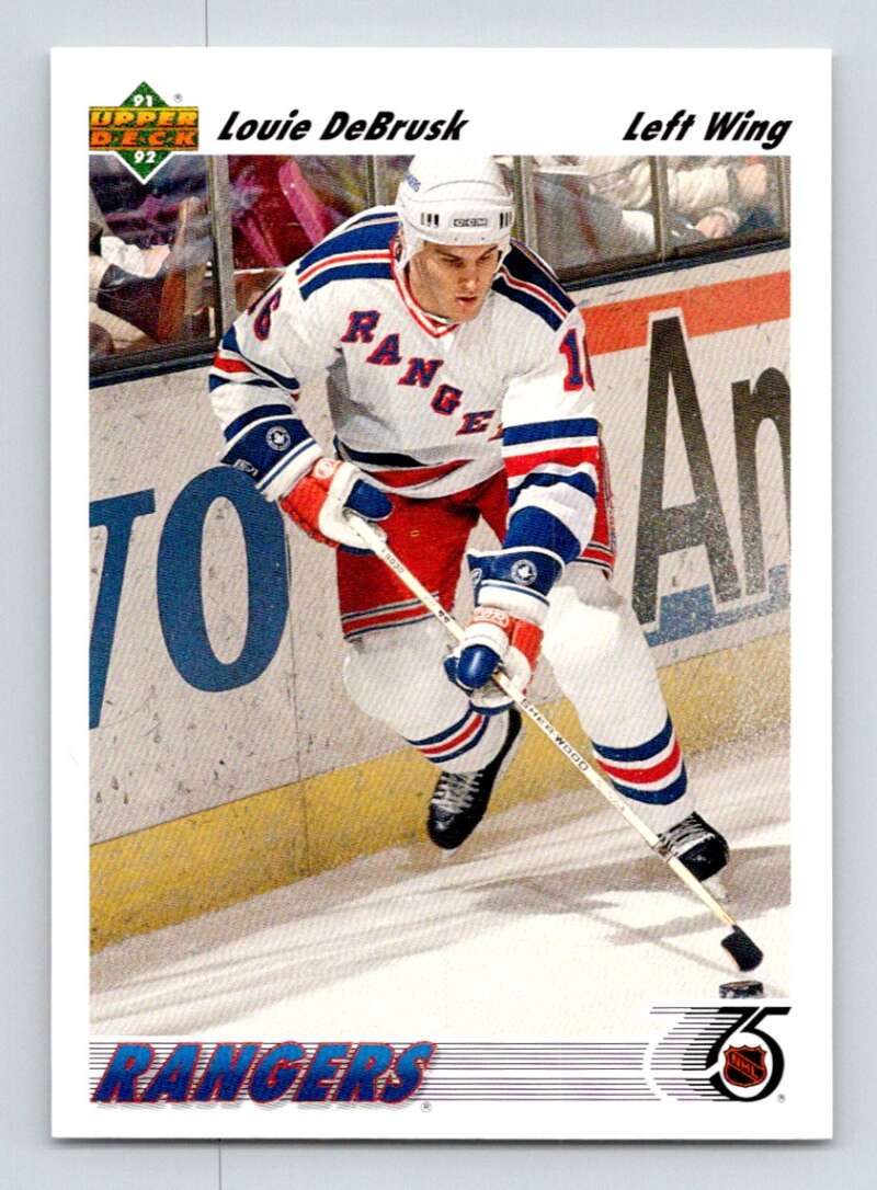 1991-92 Upper Deck #249 Louie DeBrusk RC Rookie Edmonton Oilers Image 1