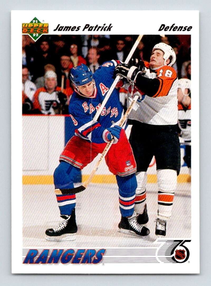 1991-92 Upper Deck #275 James Patrick New York Rangers Image 1