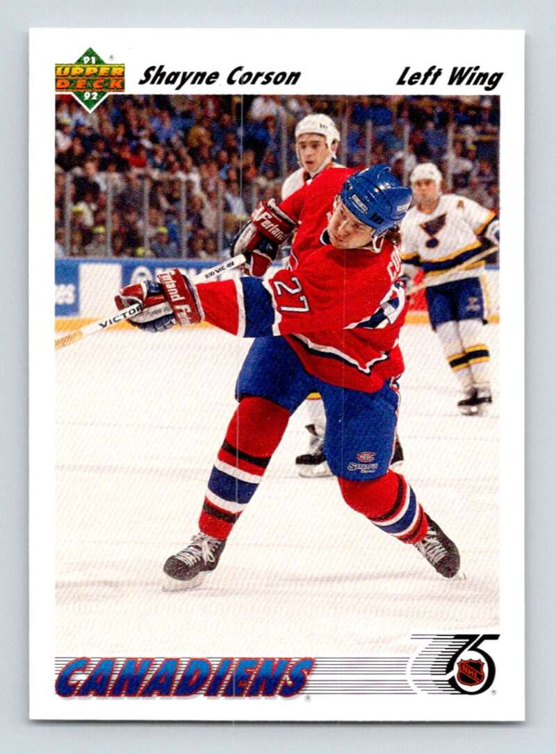 1991-92 Upper Deck #282 Shayne Corson Montreal Canadiens Image 1
