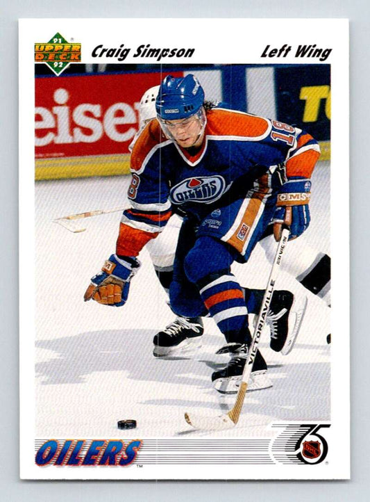 1991-92 Upper Deck #286 Craig Simpson  Edmonton Oilers  Image 1