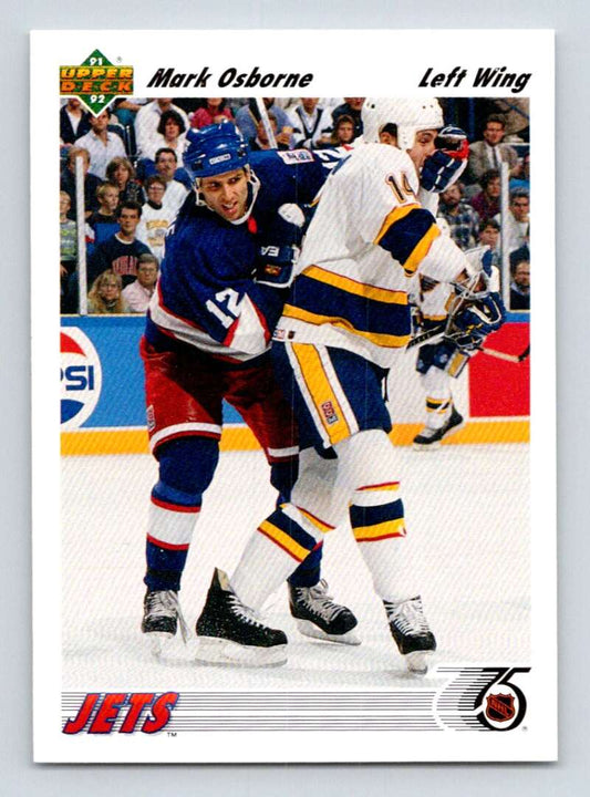 1991-92 Upper Deck #296 Mark Osborne  Winnipeg Jets  Image 1