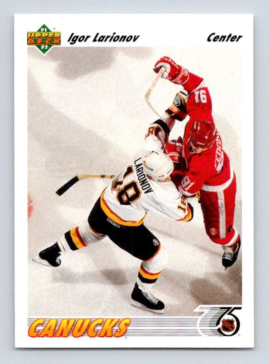 1991-92 Upper Deck #298 Igor Larionov  Vancouver Canucks  Image 1