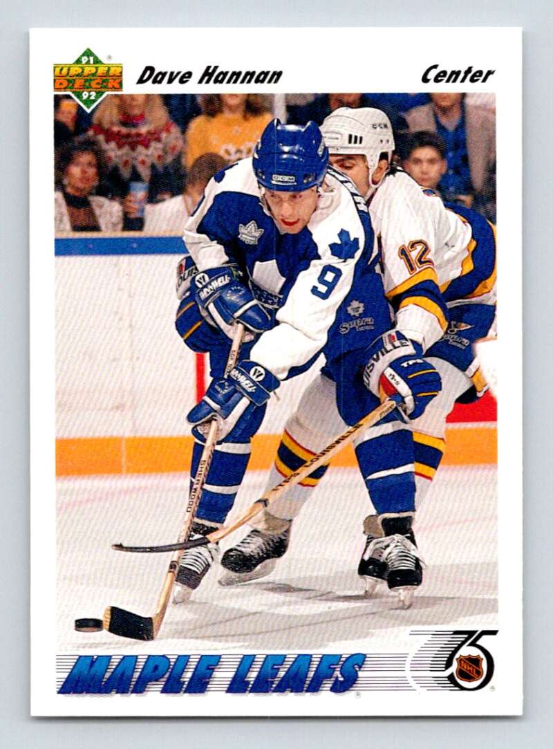 1991-92 Upper Deck #312 Dave Hannan Toronto Maple Leafs Image 1