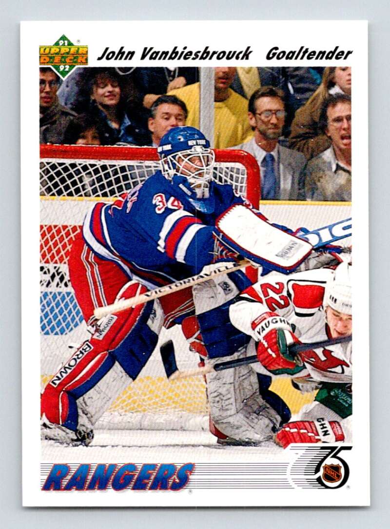 1991-92 Upper Deck #324 John Vanbiesbrouck New York Rangers Image 1