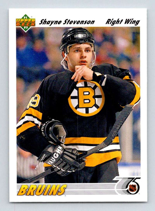 1991-92 Upper Deck #332 Shayne Stevenson  Boston Bruins  Image 1