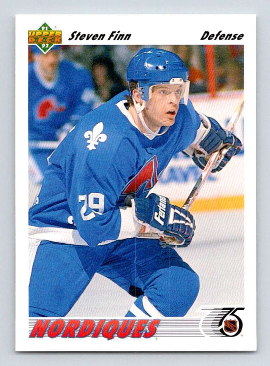 1991-92 Upper Deck #340 Steven Finn  Quebec Nordiques  Image 1