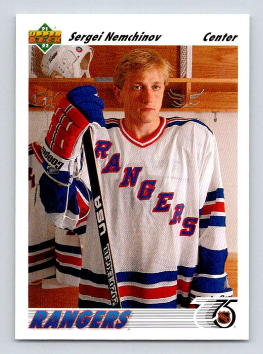 1991-92 Upper Deck #355 Sergei Nemchinov  New York Rangers  Image 1
