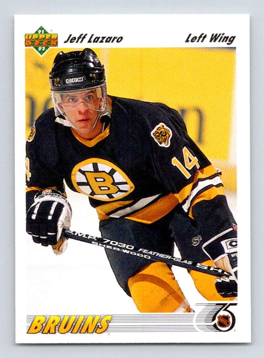 1991-92 Upper Deck #364 Jeff Lazaro  Boston Bruins  Image 1