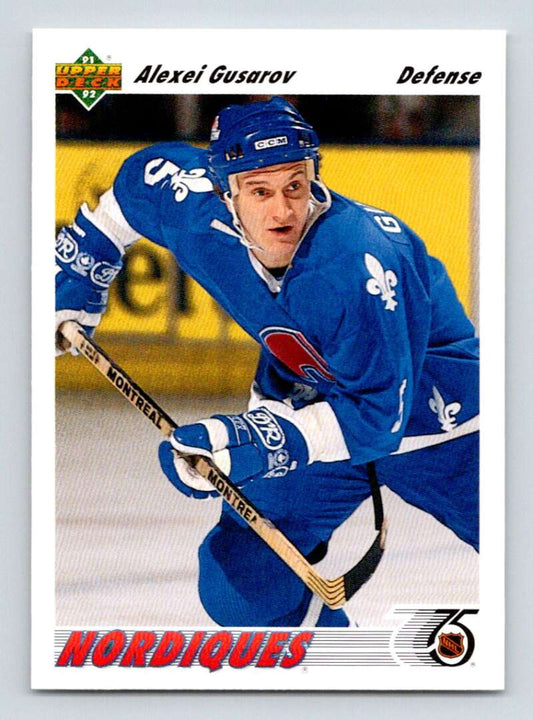 1991-92 Upper Deck #365 Alexei Gusarov  RC Rookie Quebec Nordiques  Image 1