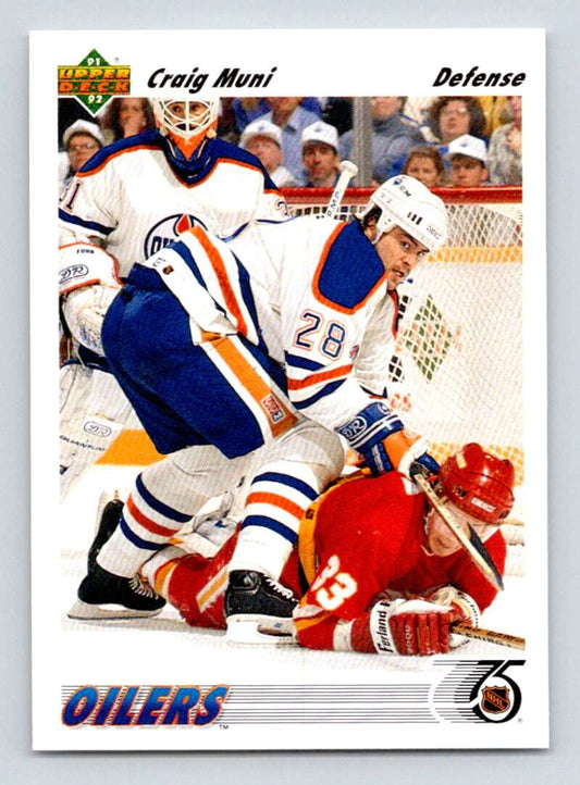 1991-92 Upper Deck #372 Craig Muni  Edmonton Oilers  Image 1