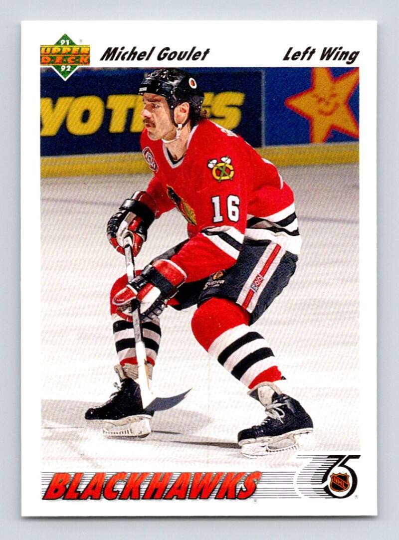 1991-92 Upper Deck #374 Michel Goulet Chicago Blackhawks Image 1