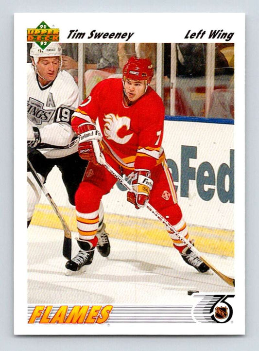 1991-92 Upper Deck #375 Tim Sweeney  Calgary Flames  Image 1