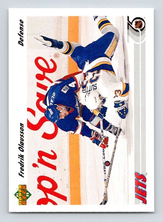 1991-92 Upper Deck #383 Fredrik Olausson  Winnipeg Jets  Image 1