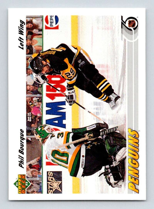 1991-92 Upper Deck #398 Phil Bourque  Pittsburgh Penguins  Image 1