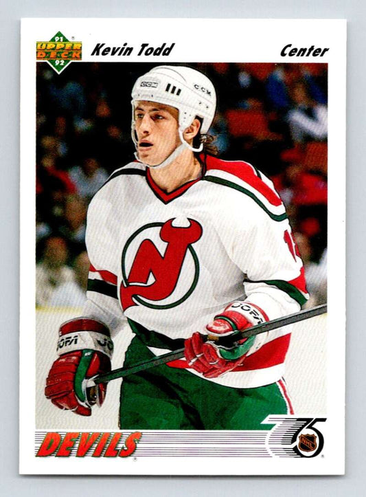 1991-92 Upper Deck #401 Kevin Todd  RC Rookie New Jersey Devils  Image 1