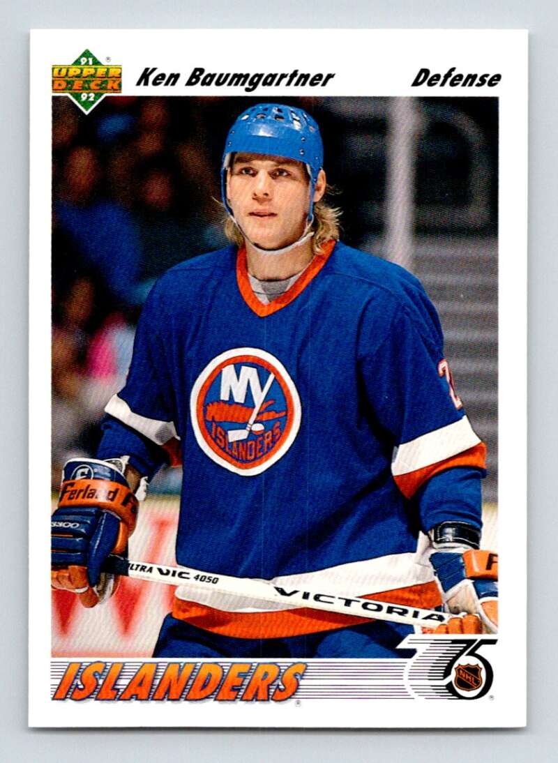 1991-92 Upper Deck #402 Ken Baumgartner New York Islanders Image 1