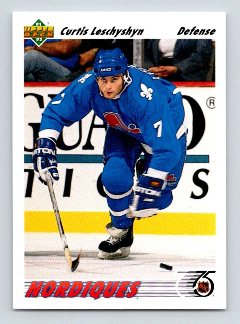1991-92 Upper Deck #413 Curtis Leschyshyn Quebec Nordiques Image 1