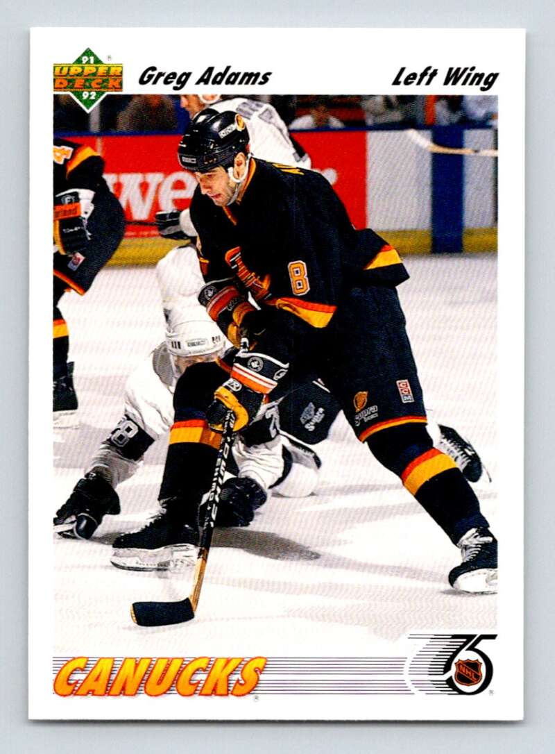 1991-92 Upper Deck #426 Greg Adams Vancouver Canucks Image 1
