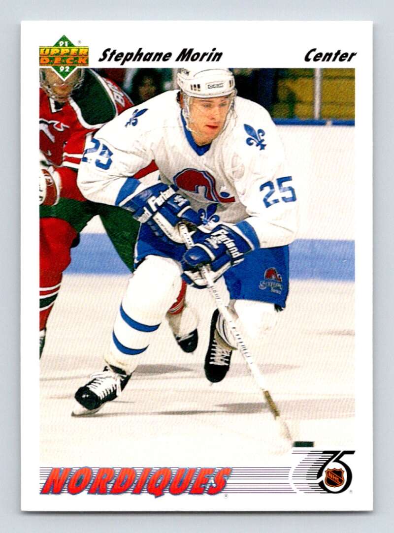 1991-92 Upper Deck #433 Stephane Morin Quebec Nordiques Image 1