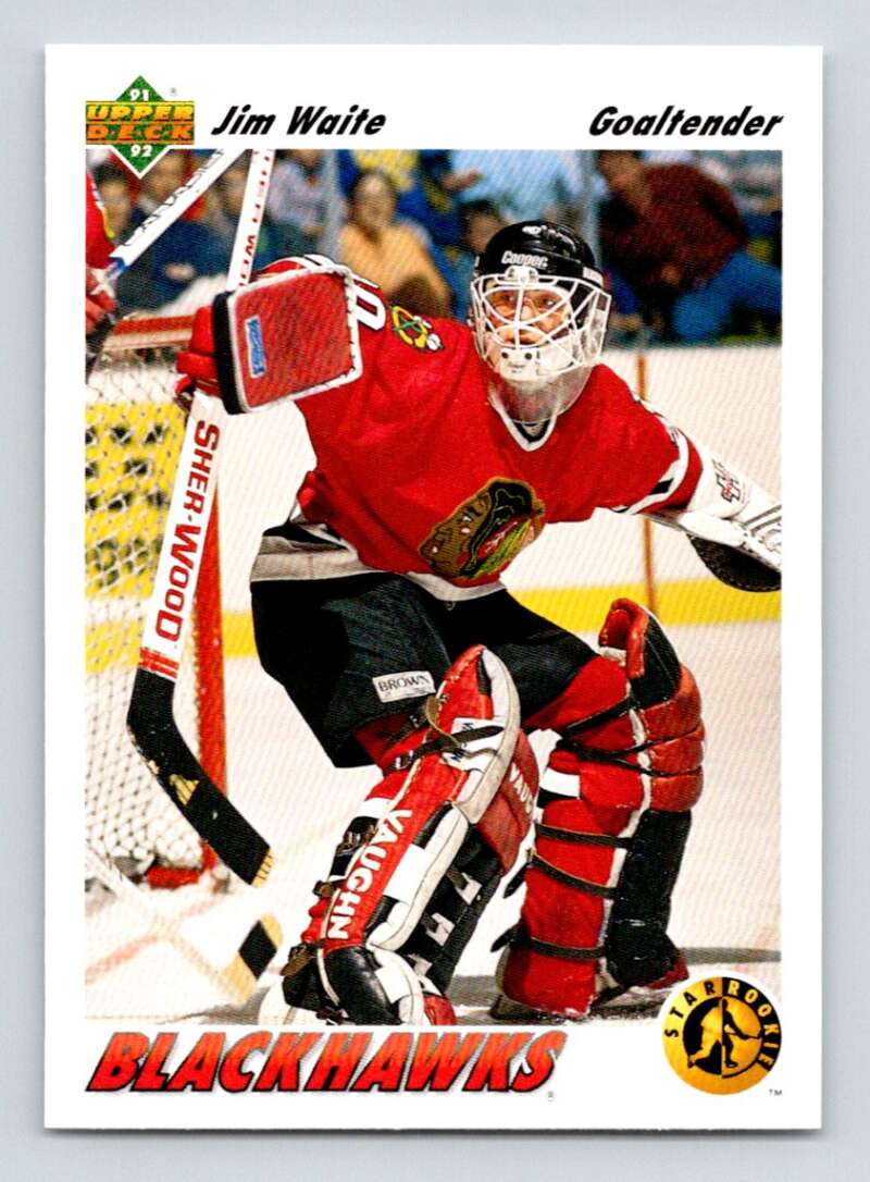 1991-92 Upper Deck #443 Jim Waite Chicago Blackhawks Image 1