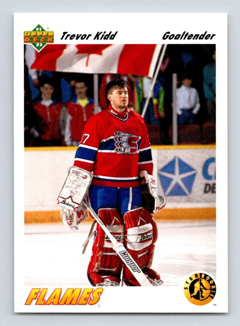 1991-92 Upper Deck #449 Trevor Kidd SR RC Rookie Calgary Flames Image 1
