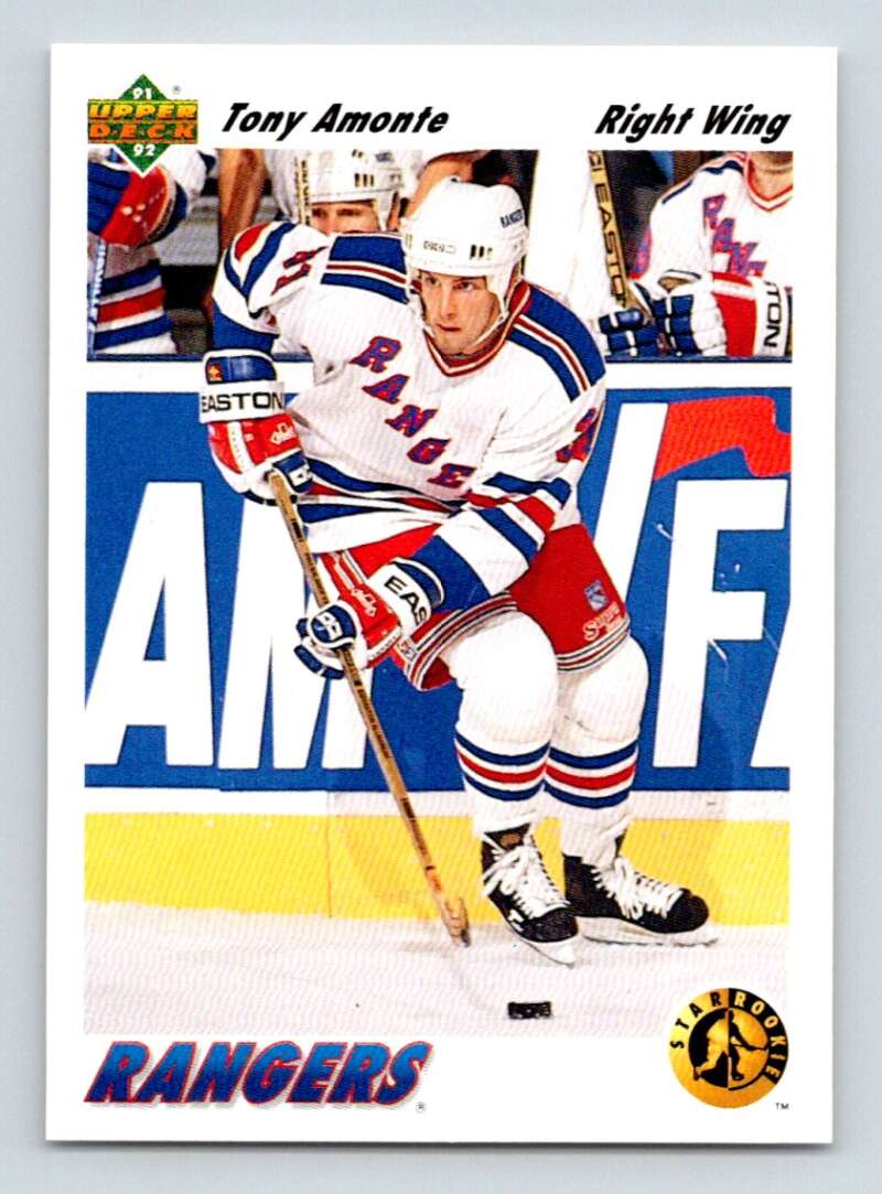1991-92 Upper Deck #450 Tony Amonte SR RC Rookie New York Rangers Image 1