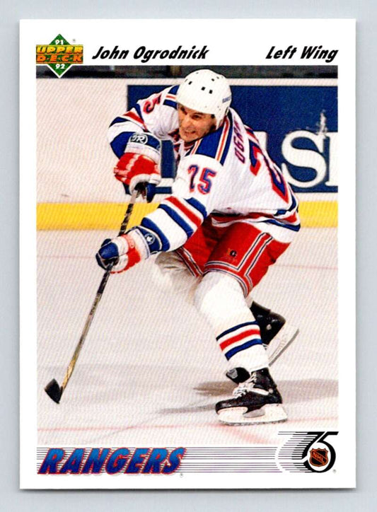 1991-92 Upper Deck #476 John Ogrodnick  New York Rangers  Image 1