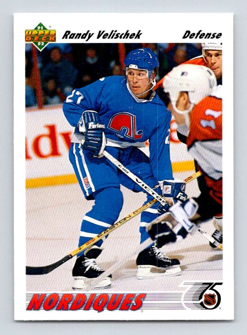 1991-92 Upper Deck #484 Randy Velischek Quebec Nordiques Image 1