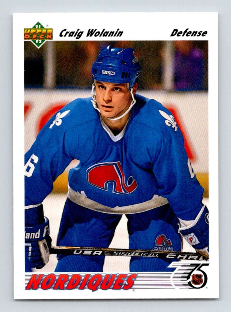1991-92 Upper Deck #486 Craig Wolanin Quebec Nordiques Image 1