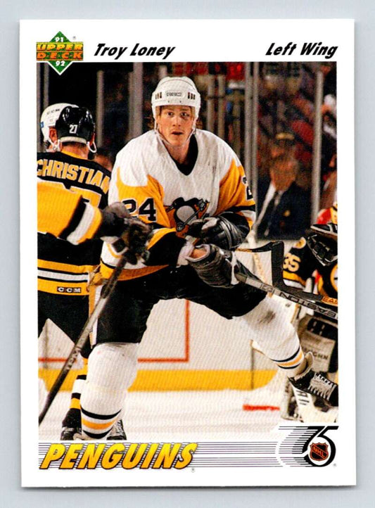 1991-92 Upper Deck #489 Troy Loney  Pittsburgh Penguins  Image 1
