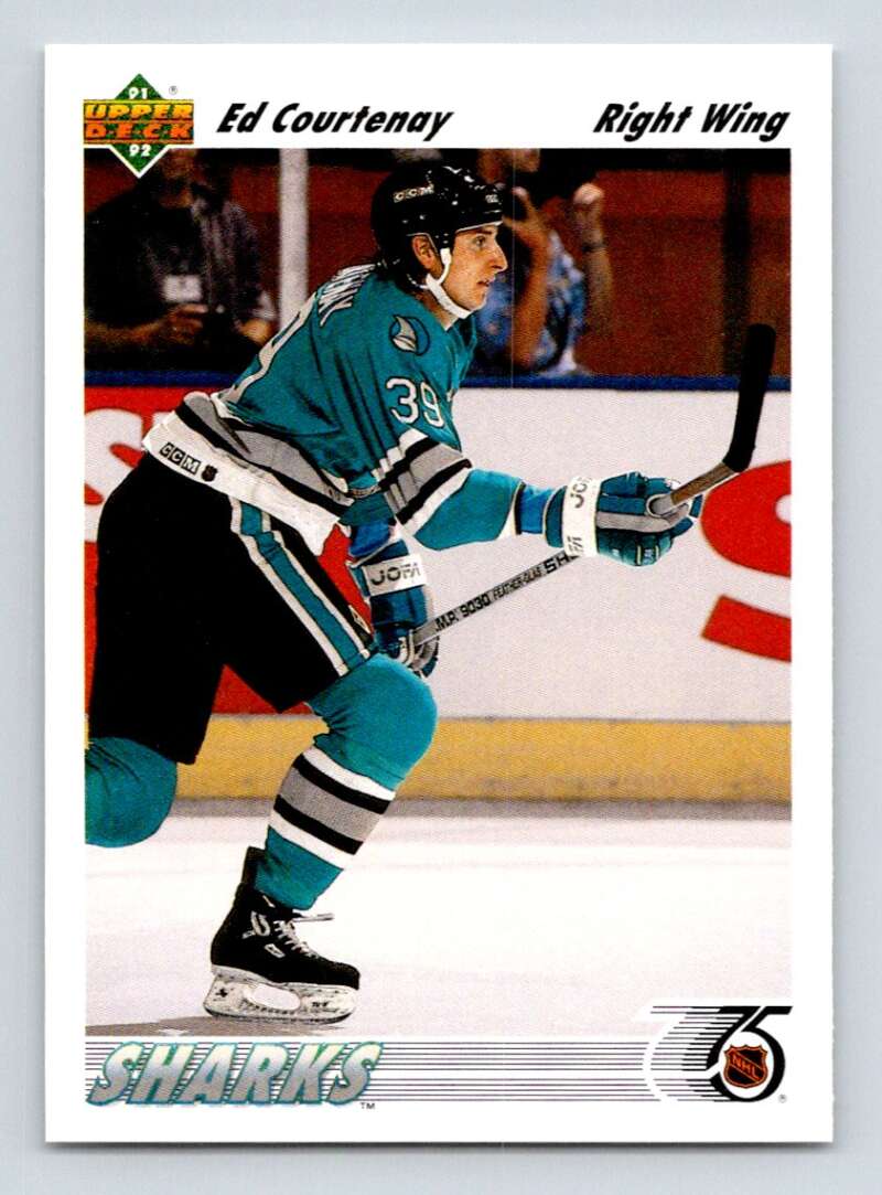 1991-92 Upper Deck #517 Ed Courtenay RC Rookie San Jose Sharks Image 1
