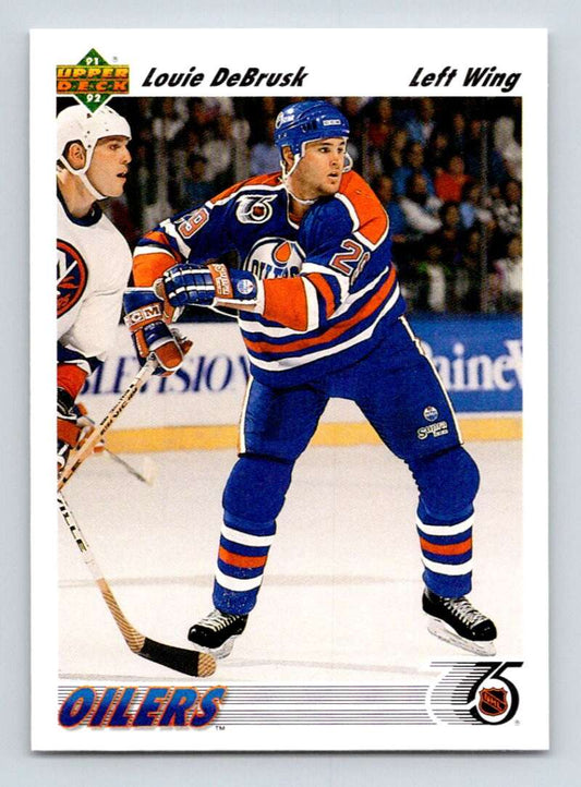1991-92 Upper Deck #526 Louie DeBrusk  Edmonton Oilers  Image 1