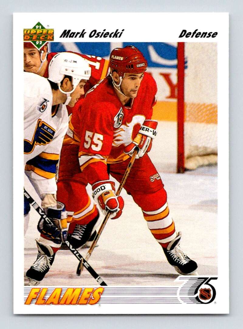 1991-92 Upper Deck #533 Mark Osiecki RC Rookie Calgary Flames Image 1