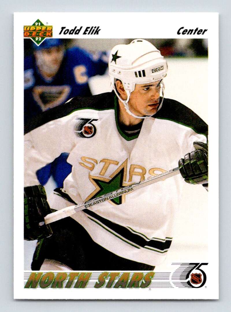 1991-92 Upper Deck #544 Todd Elik Minnesota North Stars Image 1
