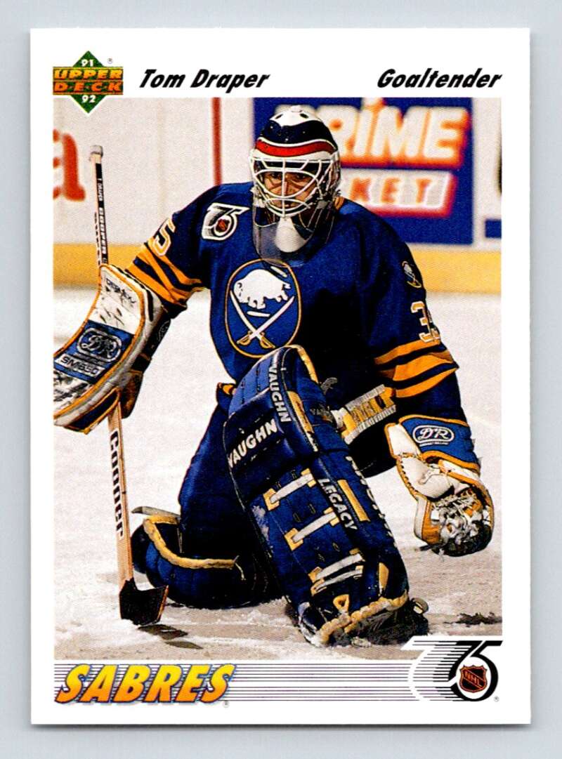 1991-92 Upper Deck #552 Tom Draper RC Rookie Buffalo Sabres Image 1