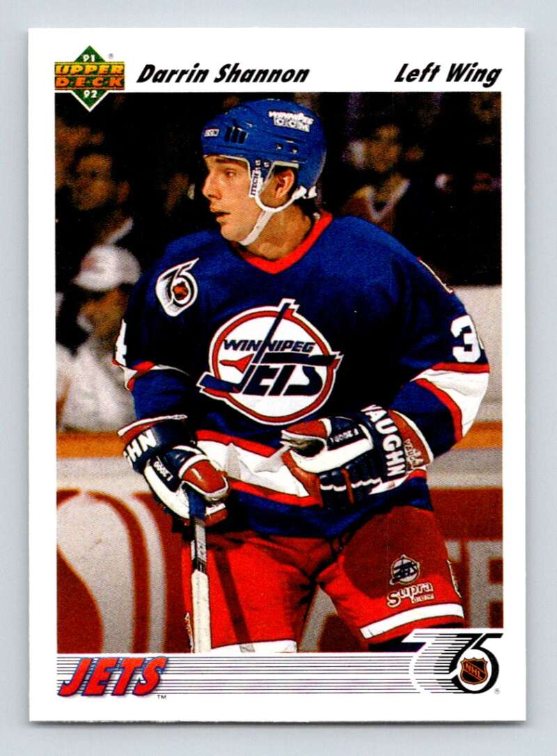1991-92 Upper Deck #581 Darrin Shannon Winnipeg Jets Image 1