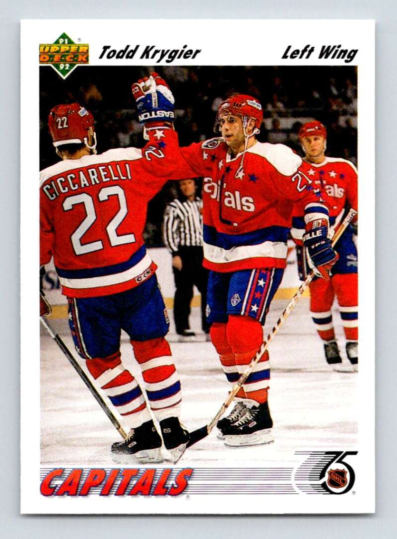 1991-92 Upper Deck #582 Todd Krygier Washington Capitals Image 1