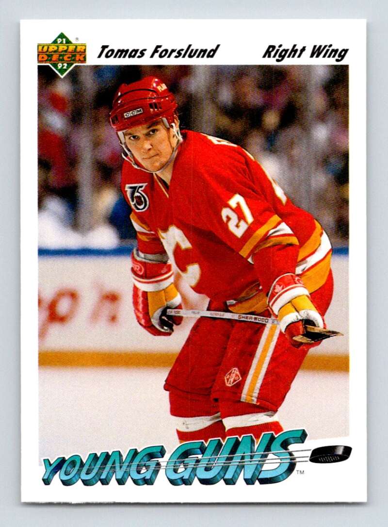1991-92 Upper Deck #586 Tomas Forslund Calgary Flames Image 1