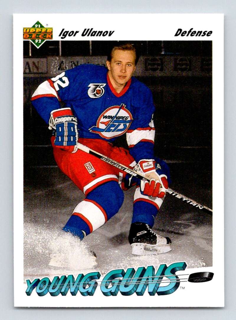 1991-92 Upper Deck #590 Igor Ulanov RC Rookie Winnipeg Jets Image 1