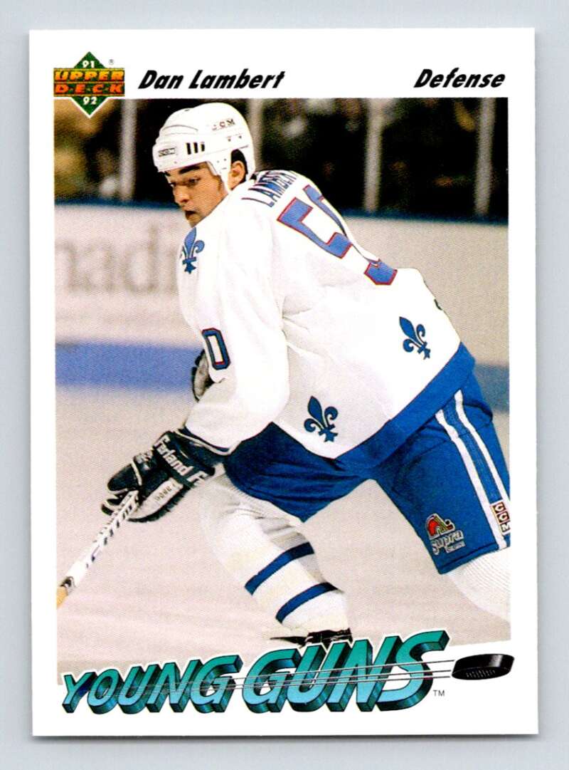 1991-92 Upper Deck #592 Dan Lambert RC Rookie Quebec Nordiques Image 1