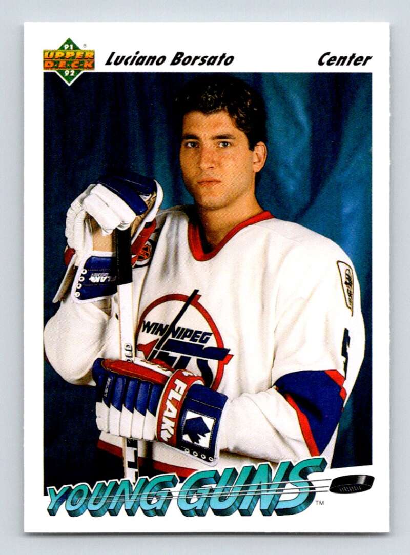 1991-92 Upper Deck #599 Luciano Borsato RC Rookie Winnipeg Jets Image 1