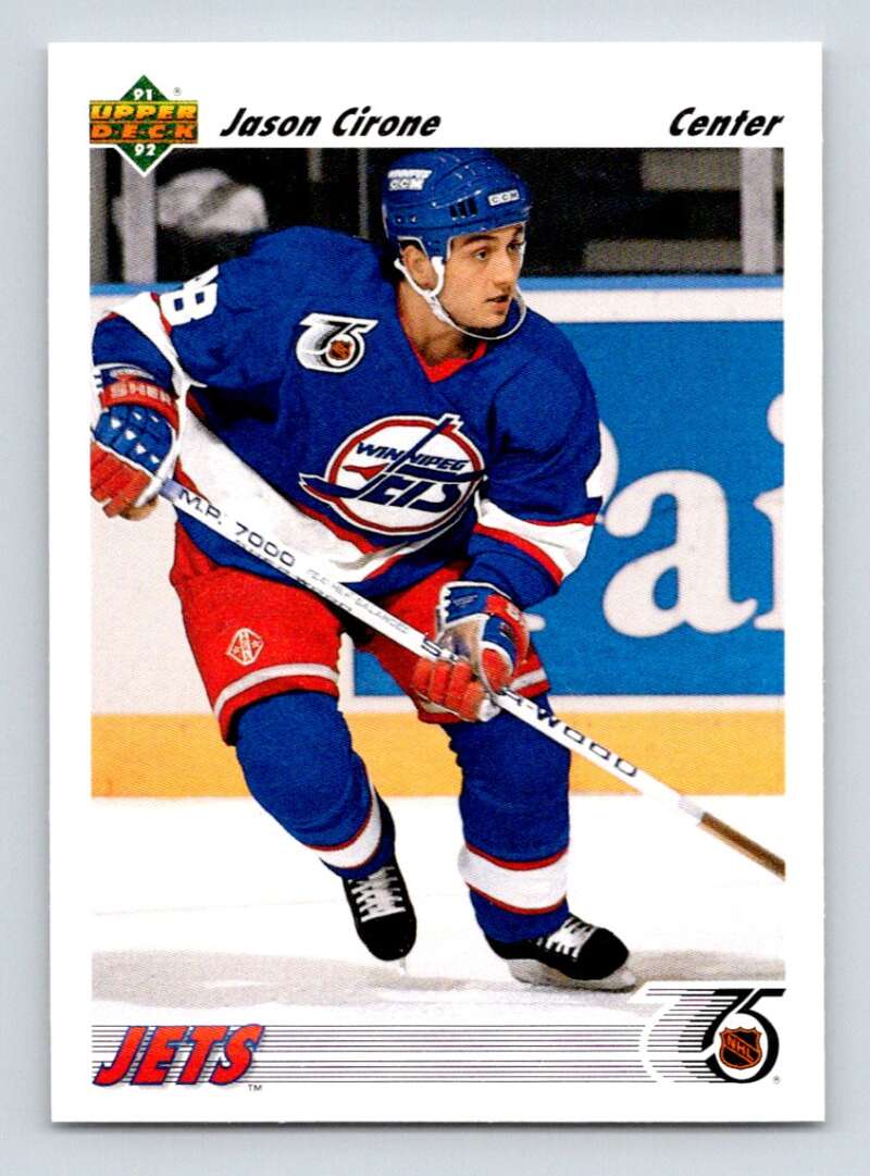 1991-92 Upper Deck #605 Jason Cirone RC Rookie Winnipeg Jets Image 1