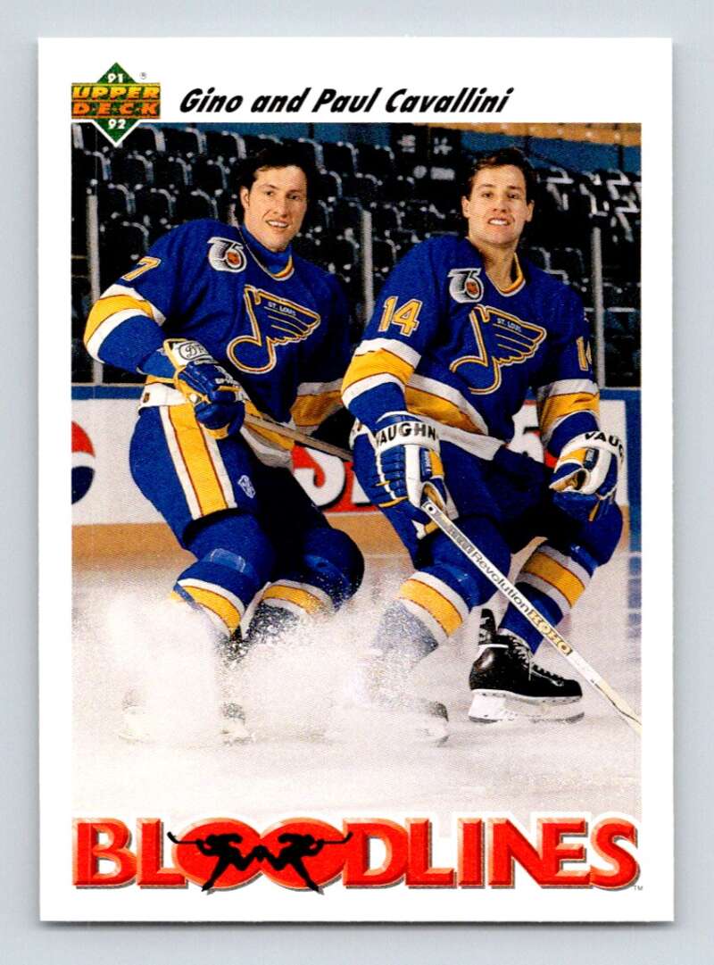1991-92 Upper Deck #646 Paul Cavallini/Gino Cavallini St. Louis Blues Image 1